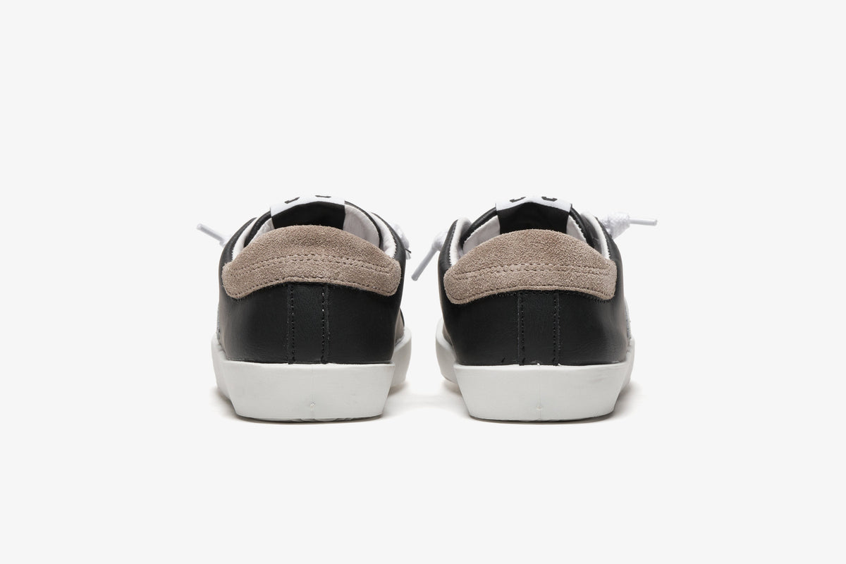 SNEAKERS LOW PH IN PELLE NERA - DETTAGLI IN CROSTA BEIGE E BIANCO – 2Star